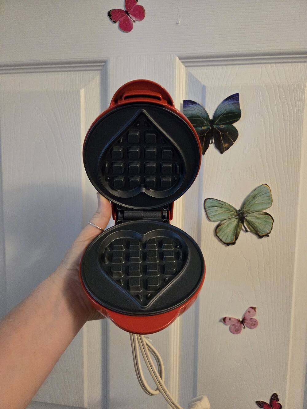 Red Nostalgia My Mini Heart Waffle Maker Unised